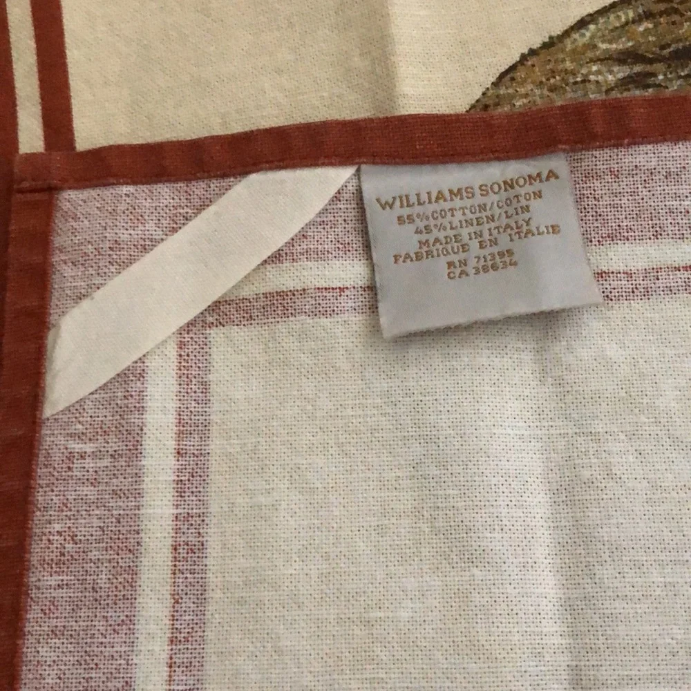 RETIRED Williams Sonoma New Large Thanksgiving Turkey Greetings Towel
